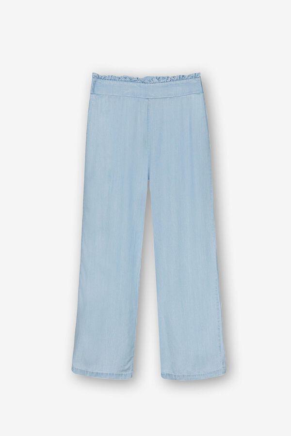 Springfield Pantalón Culotte Wide Leg Lyocell azul claro