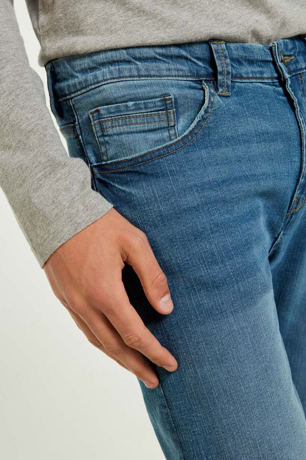 Springfield Jeans slim leves lavagem média azul aço
