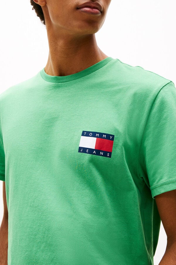 Tommy Jeans Camiseta justa de manga curta verde