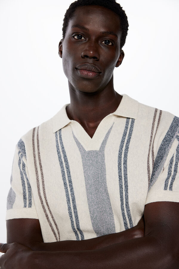 Springfield Jersey manga corta cuello polo rayas gris