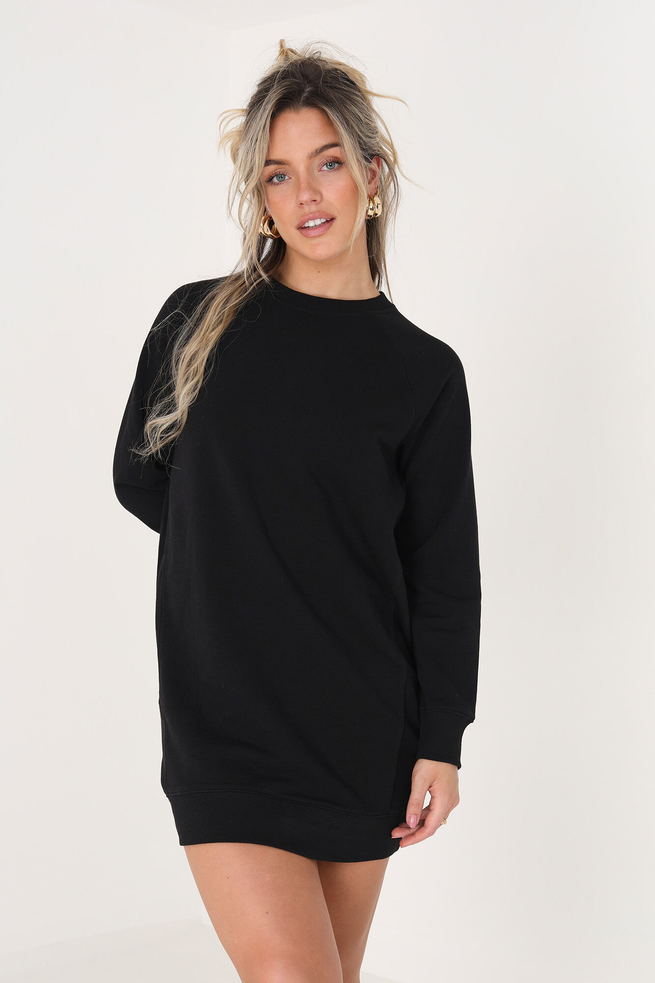 Brave Soul Vestido sweatshirt canelado