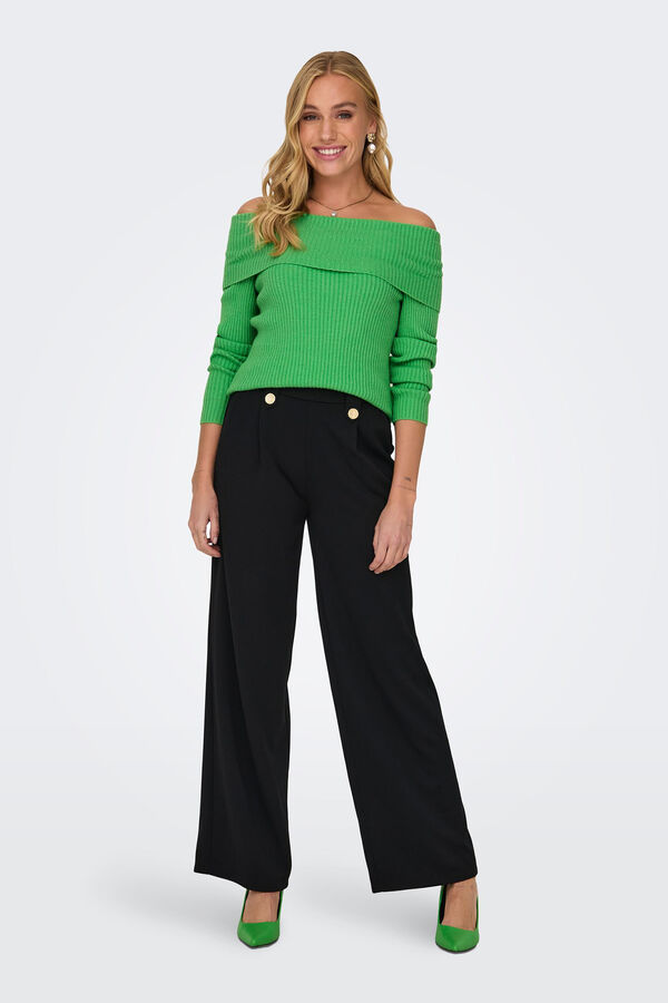 Only Top de punto palabra de honor verde