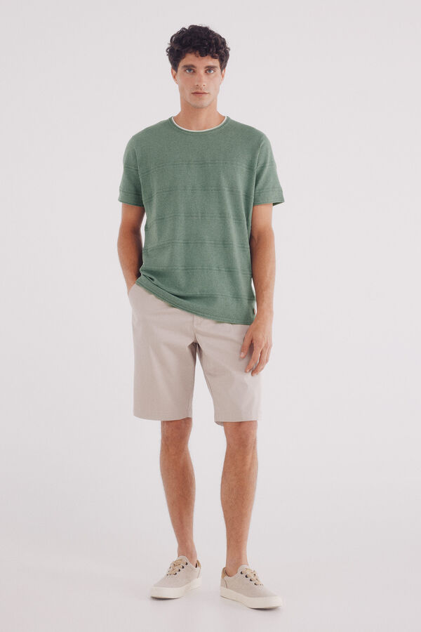 Springfield Camisola manga curta estrutura verde