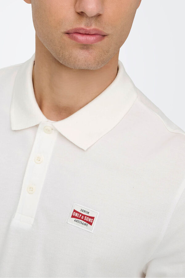 Only & Sons Polo com detalhe frontal branco