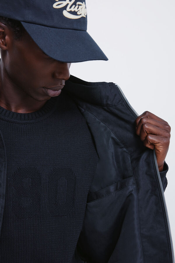 Springfield Blus&atilde;o acolchoado com efeito de camur&ccedil;a azul