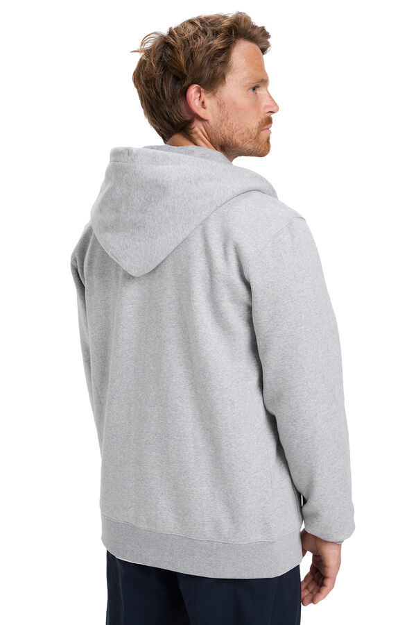 Quiksilver ZipChest Logo - Sudadera con capucha y cremallera para hombre gris