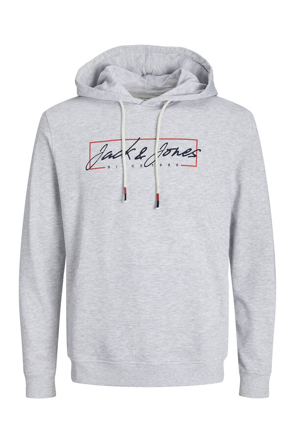 Jack & Jones Sweatshirt com capuz padr&atilde;o branco