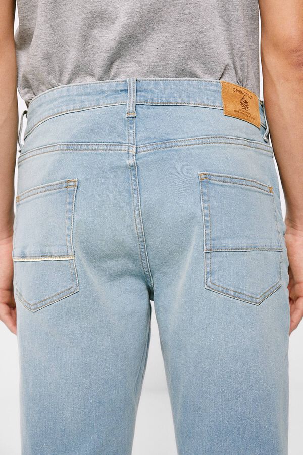 Springfield Jeans slim leves azul-esverdeado lavado médio claro malva