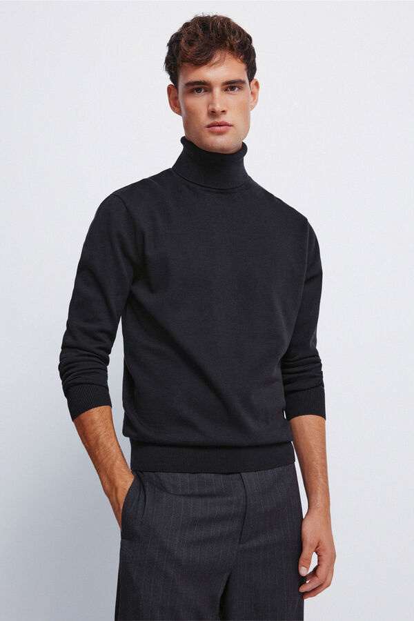 Springfield Camisola b&aacute;sico de gola preto