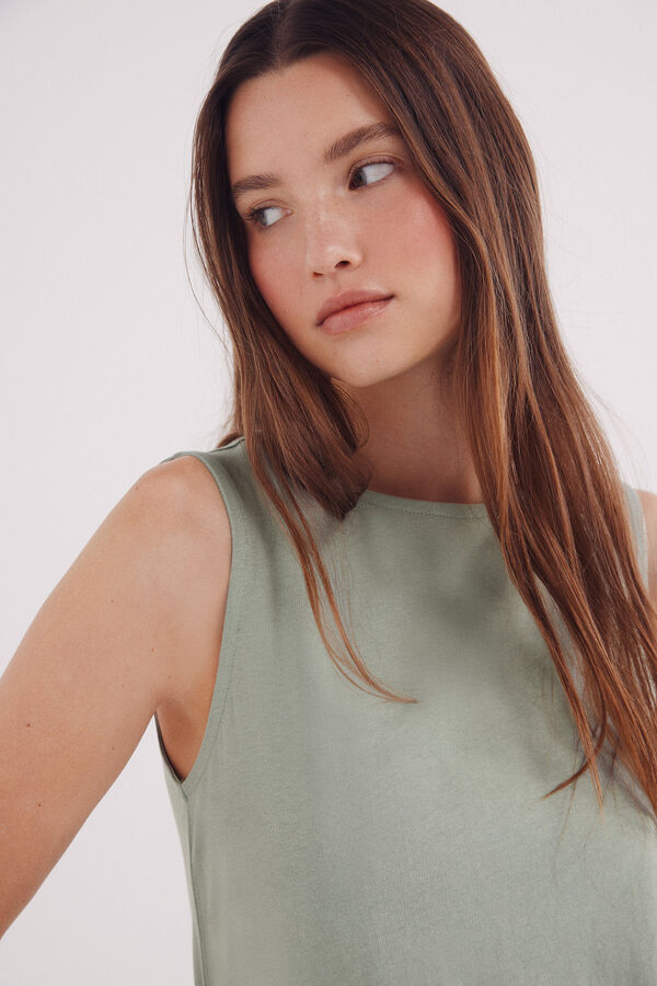 Springfield Camiseta com flores de renda verde