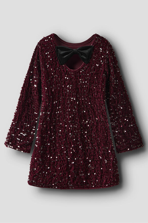 Name It Vestido de lentejuelas y terciopelo de ni&ntilde;a morado/lila