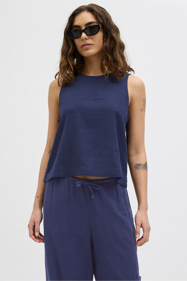 Jack & Jones Top sin mangas relaxed fit azul