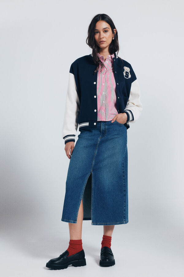 Springfield Falda midi vaquera azul