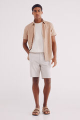 Springfield Bermuda Chambray Comfort Slim Fit bege