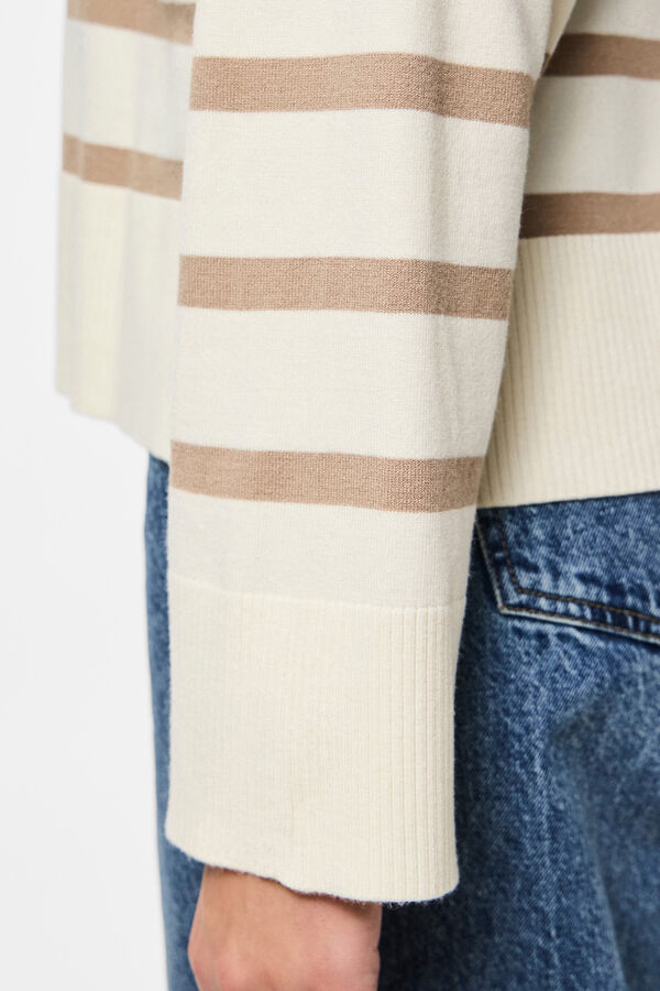 Pieces Jersey fino de rayas blanco