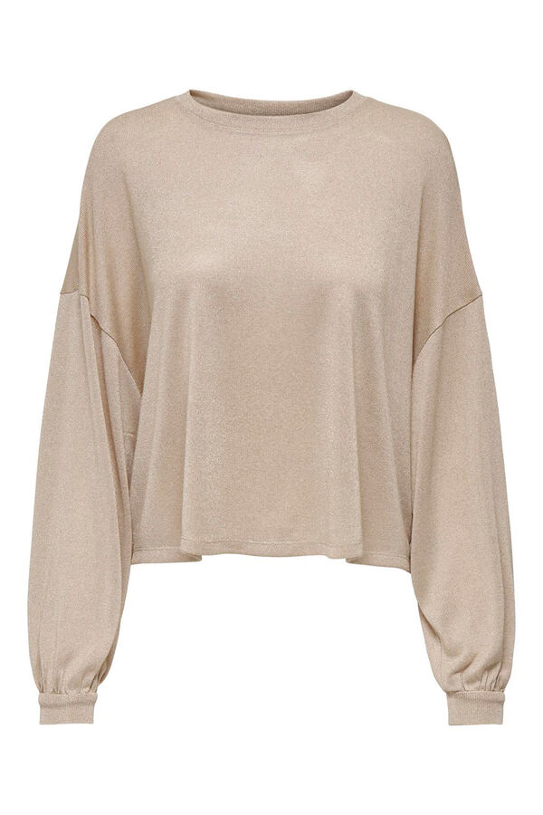 Only Top fluido con lurex beige