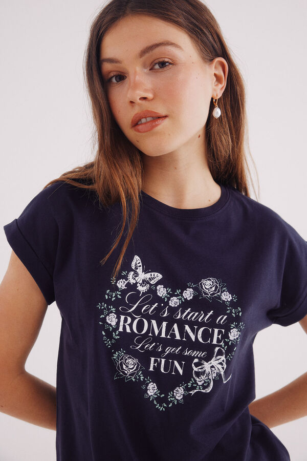 Springfield Camiseta gr&aacute;fica flores azul