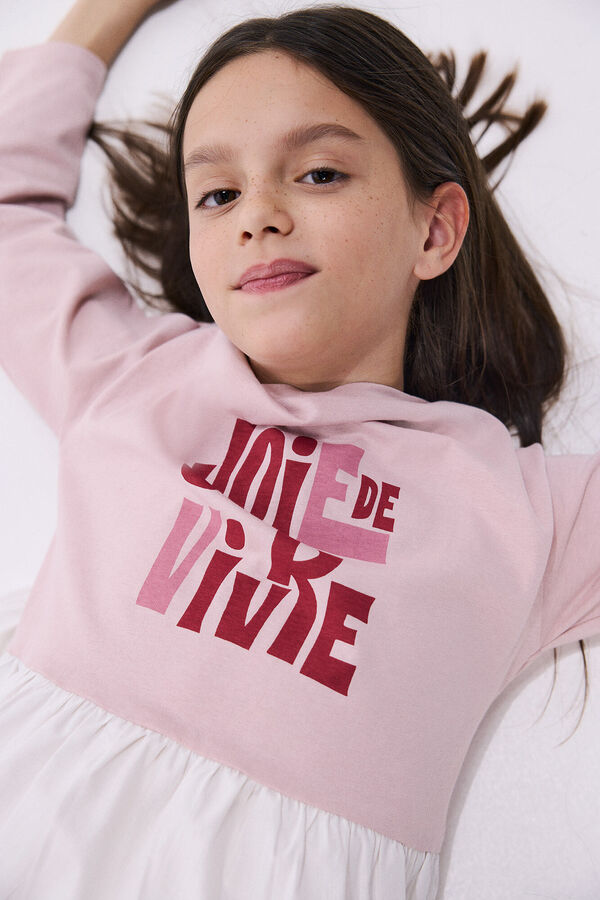 Springfield Kids Camiseta feminina "Joie de Vivre" rosa