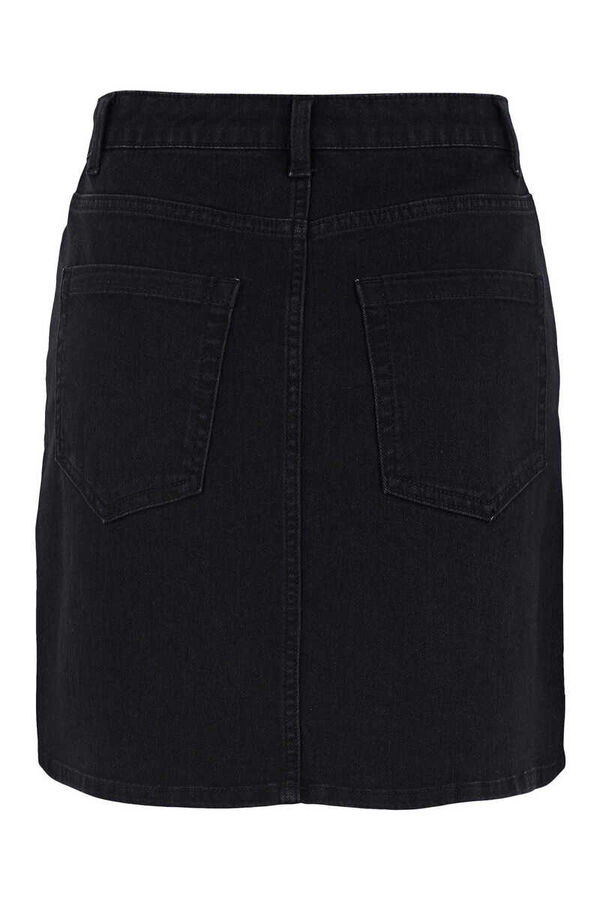 Pieces Falda mini denim negro