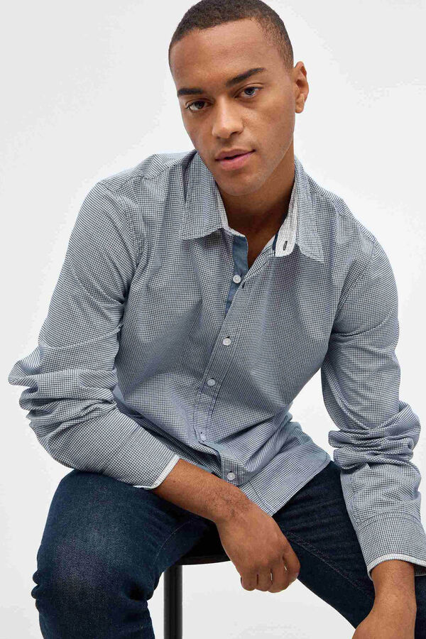 Inside Camisa Estampado Geometrico azul