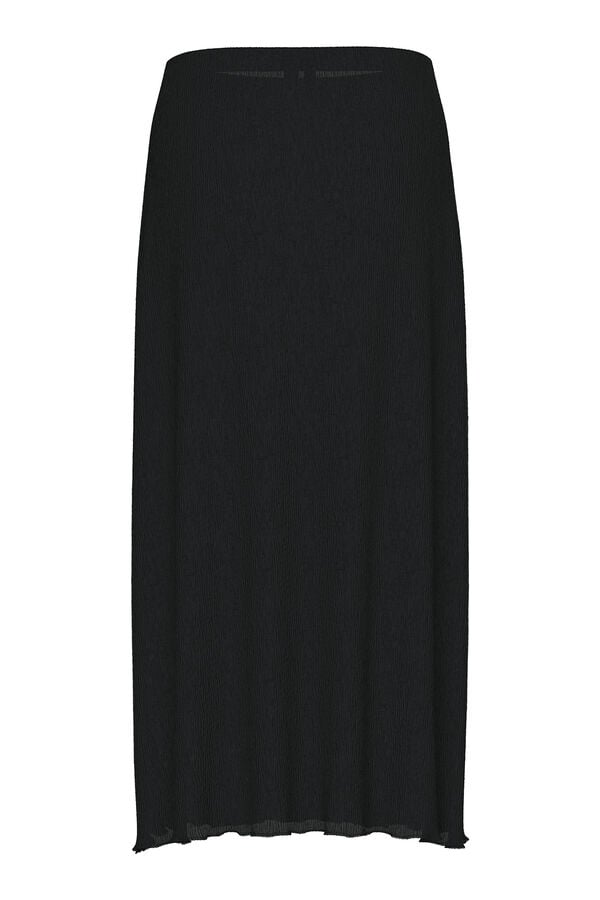 Pieces Saia midi de flores preto