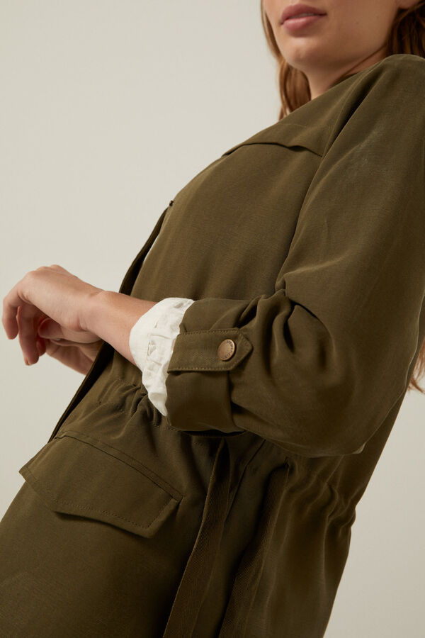 springfield Chaqueta sahariana fluida verde