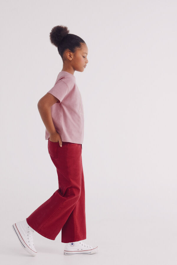 Springfield Kids T-shirt de menina com detalhe de renda rosa