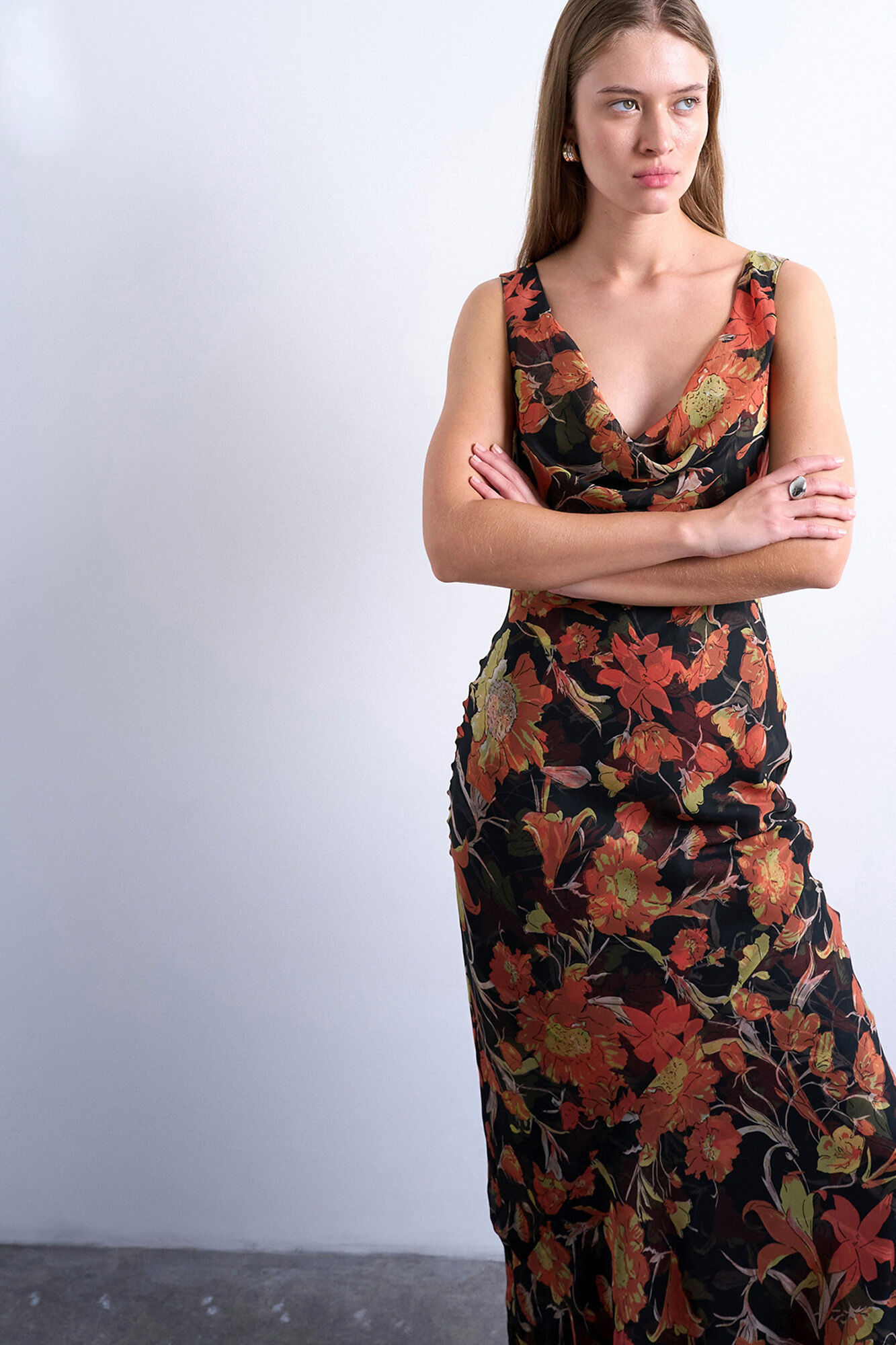 Topshop Vestido longo com estampado floral