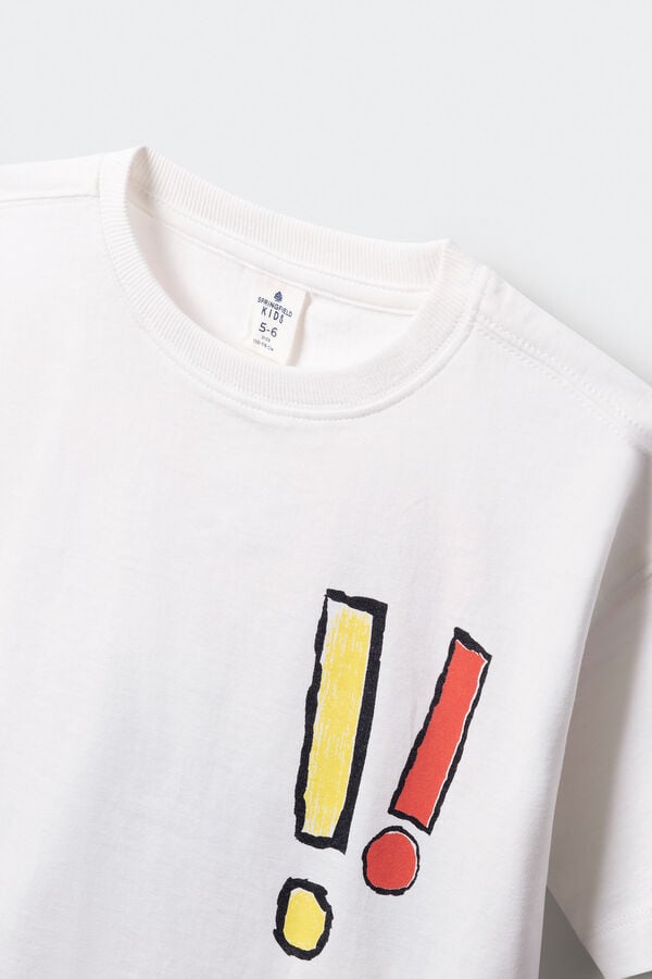 Springfield Kids Camiseta Letras ni&ntilde;o marfil