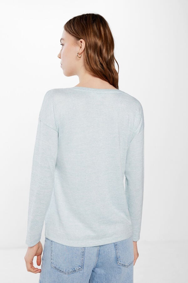 Springfield Camiseta Punto Cortado Escote Lace azul