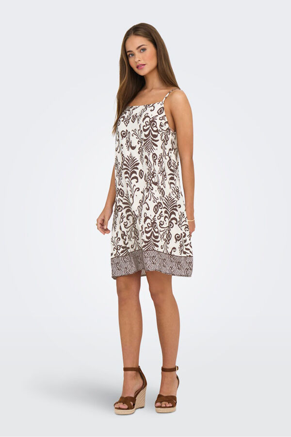 Only Vestido corto tirantes gris