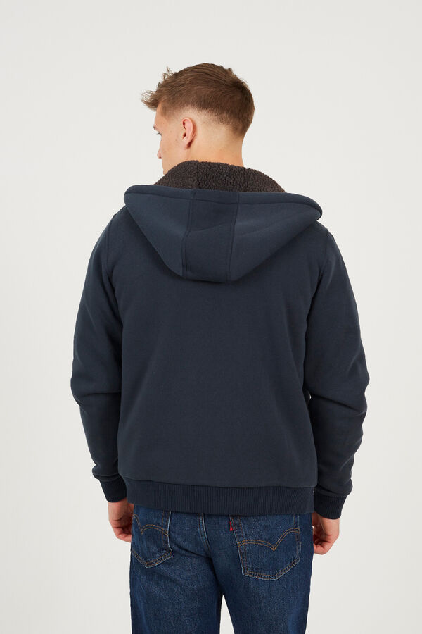 Brave Soul Sudadera con capucha y borrego gris