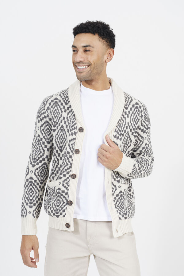 Brave Soul C&aacute;rdigan cierre de botones marfil