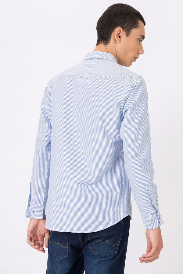 Tiffosi Camisa Regular Fit Oxford Rayas azul
