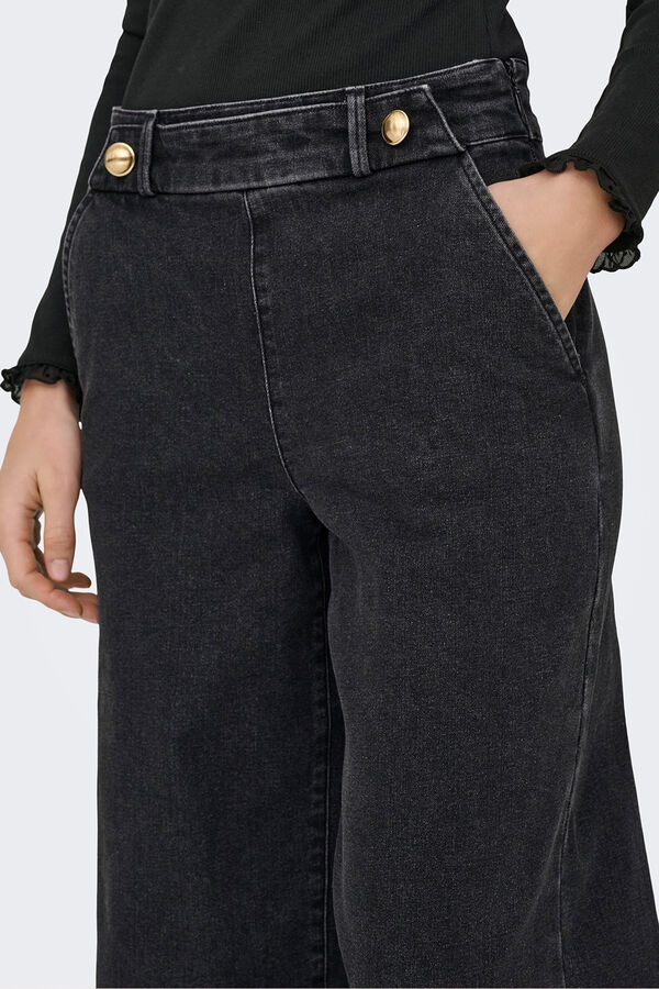 JDY Jeans wideleg tiro alto gris