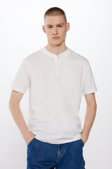 Springfield T-shirt decote padeiro bege