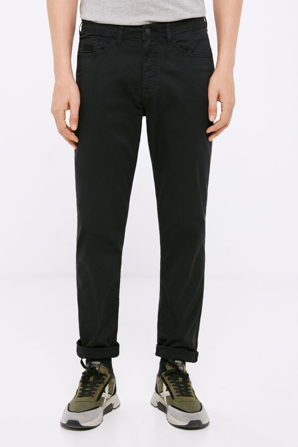 Springfield Pantalón 5 bolsillos ligero color slim lavado negro