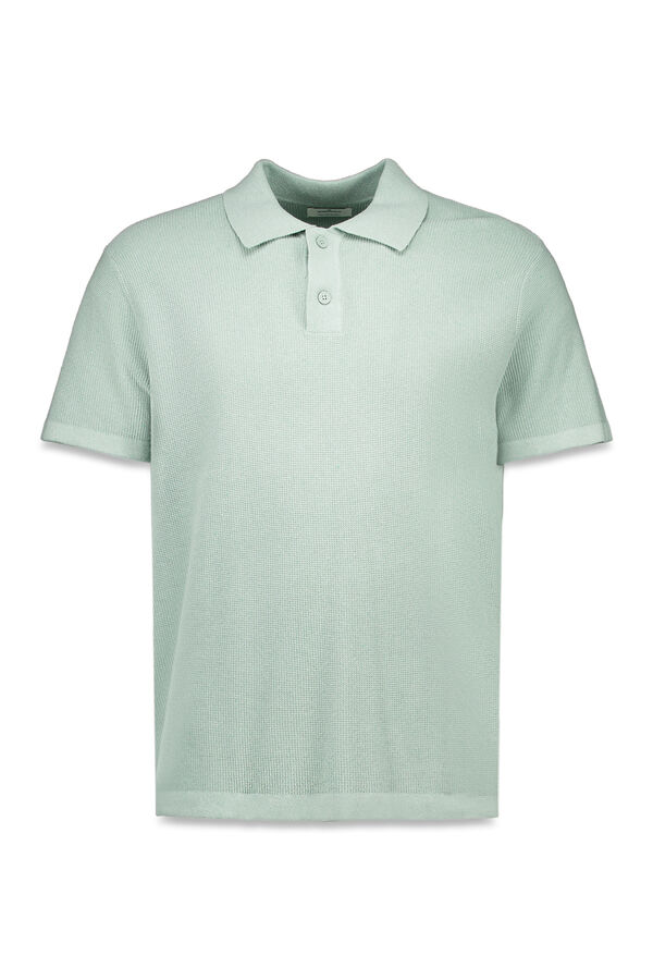 Springfield Suéter estruturado de manga curta com gola polo verde
