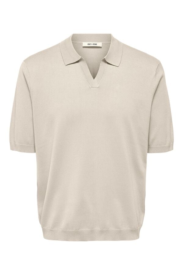 Only & Sons Polo de punto manga corta beige