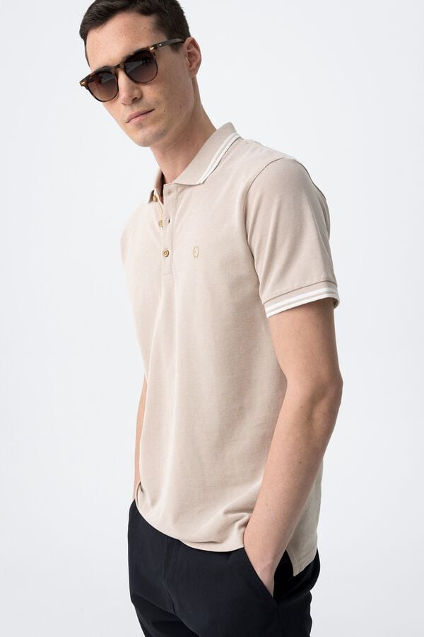 Tiffosi Polo com ajuste regular bege