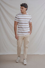 Celopman T-shirt riscas branco