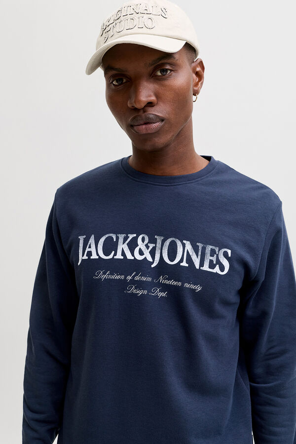 Jack & Jones Sudadera logo grande azul