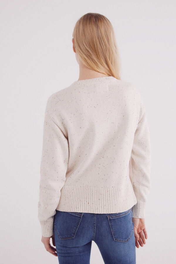 Springfield Suéter de algodão com botões laterais bege