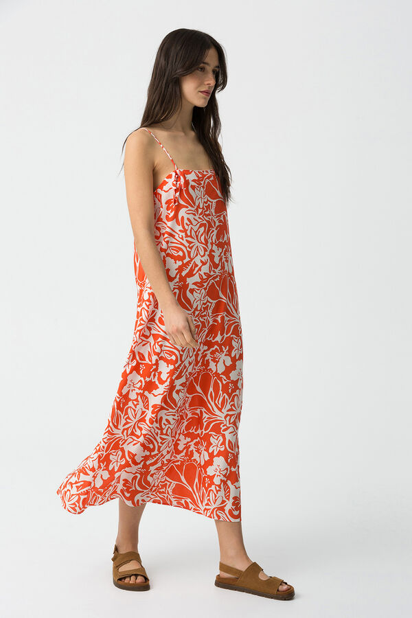 Tiffosi Vestido Estampado naranja