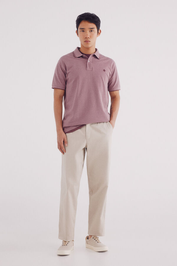 Springfield Polo piqu&eacute; detalhes contraste regular fit vermelho