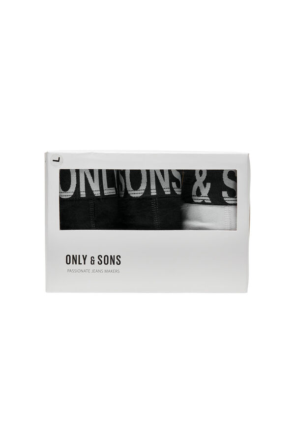 Only & Sons Pack 3 boxers b&aacute;sicos algod&oacute;n negro