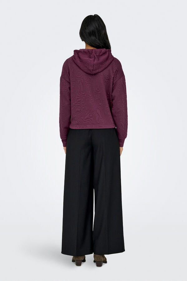 Only Sweatshirt cropped texturizado  estampado