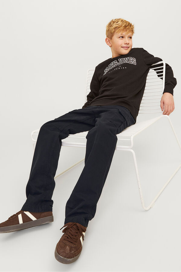 Jack & Jones Junior Pantal&oacute;n cargo regular fit negro