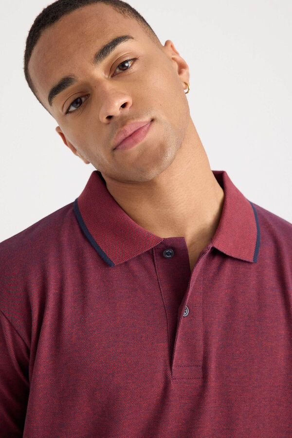 Inside Polo Piquet Contrastes burdeos