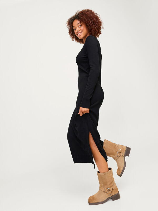 Jack & Jones Vestido maxi de punto fino negro